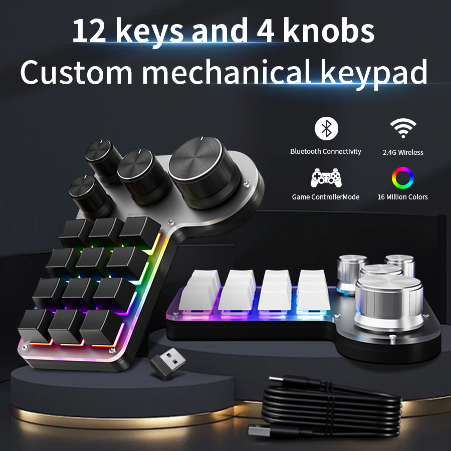 Gaming Keyboard Half - 3가지 모드 12키 기계식 키보드 4개