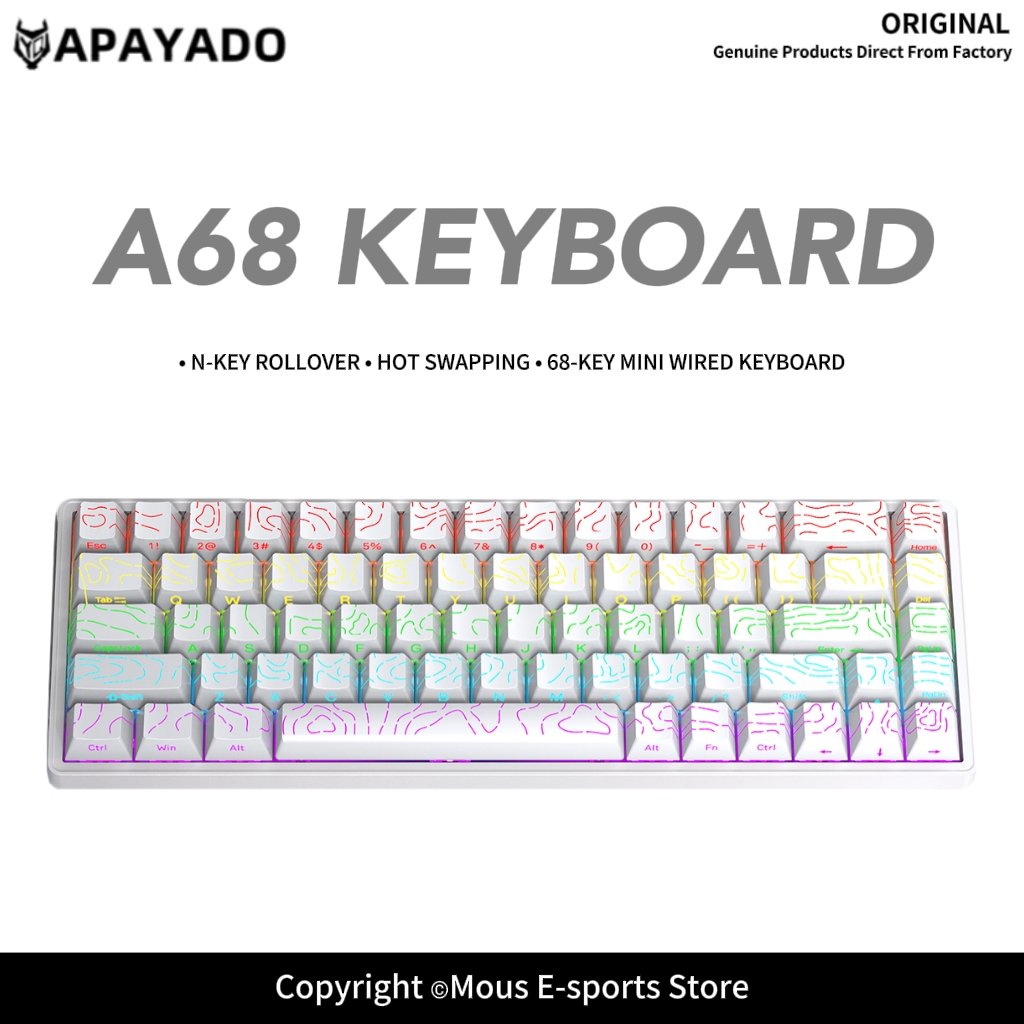 Gaming Keyboard Budget - APAYADO A68 유선 기계식 키보드 핫