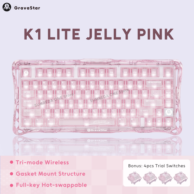 Keyboard Gaming Mac - K1 LITE 젤리 핑크 기계식 키보드