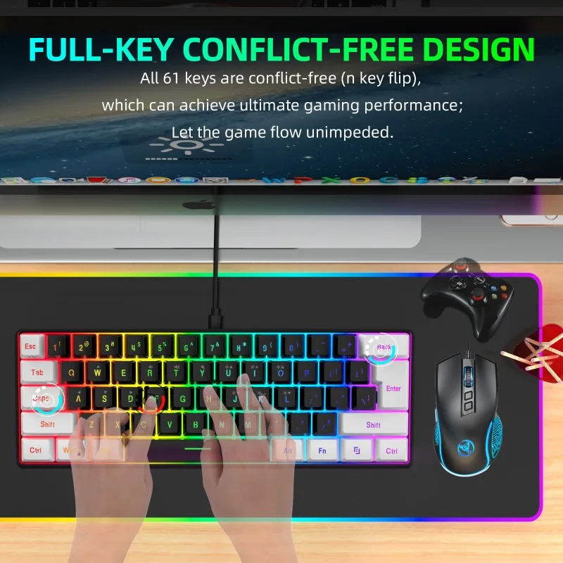 키보드 및 마우스 60% 컴퓨터 게임용 콤보 키트 PC - Gaming Keyboard Mobile 리뷰 및 가격