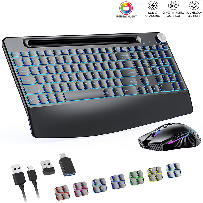 2.4G & C 타입 무선 키보드 마우스 콤보, 손목  - Gaming Keyboard Types 리뷰 및 가격