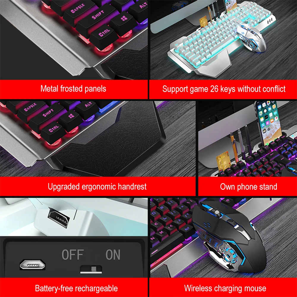 충전식 무선 키보드 및 마우스 제품군 게임용 컴퓨터,  - Gaming Keyboard And Mouse Combo 리뷰 및 가격