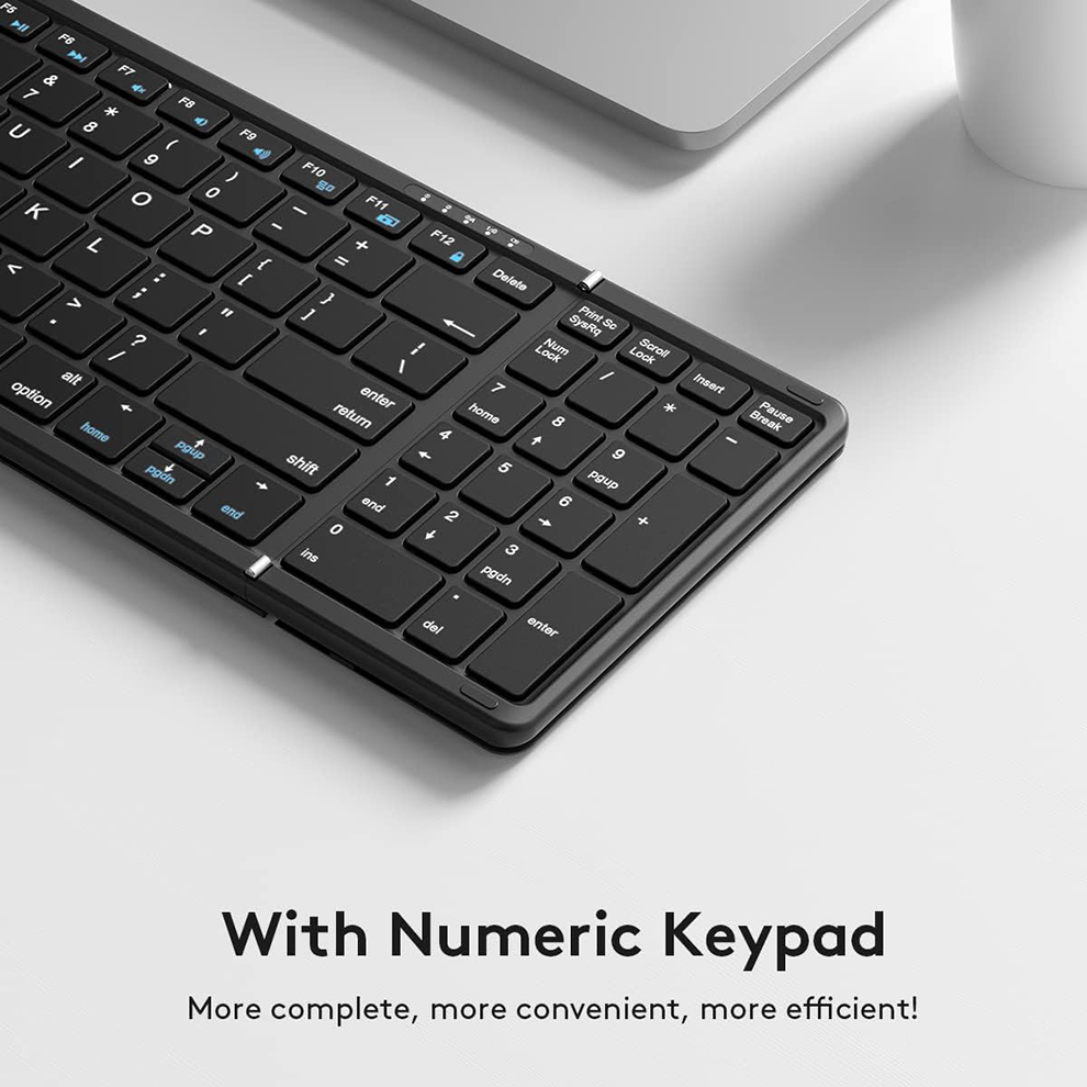 숫자 키패드가 있는 접이식 블루투스 키보드 풀 사이즈  - Gaming Keyboard Budget 리뷰 및 가격
