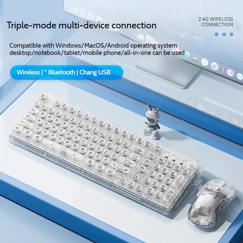투명 아이스 크리스탈 무선 블루투스 키보드 마우스 콤보 - Keyboard Gaming Mac 리뷰 및 가격