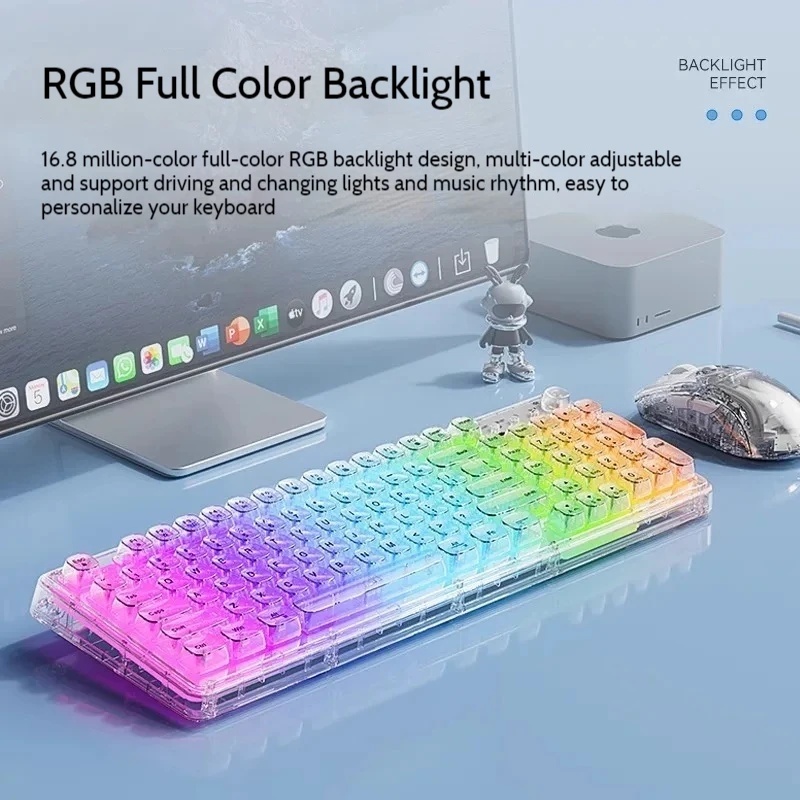 투명 아이스 크리스탈 무선 블루투스 키보드 마우스 콤보 - Keyboard Gaming Mac 리뷰 및 가격