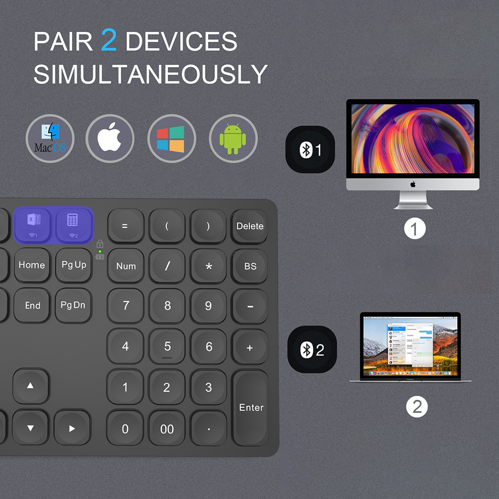 BOW 듀얼 블루투스 숫자 키보드 iPad 노트북 용  - Gaming Keyboard Budget 리뷰 및 가격
