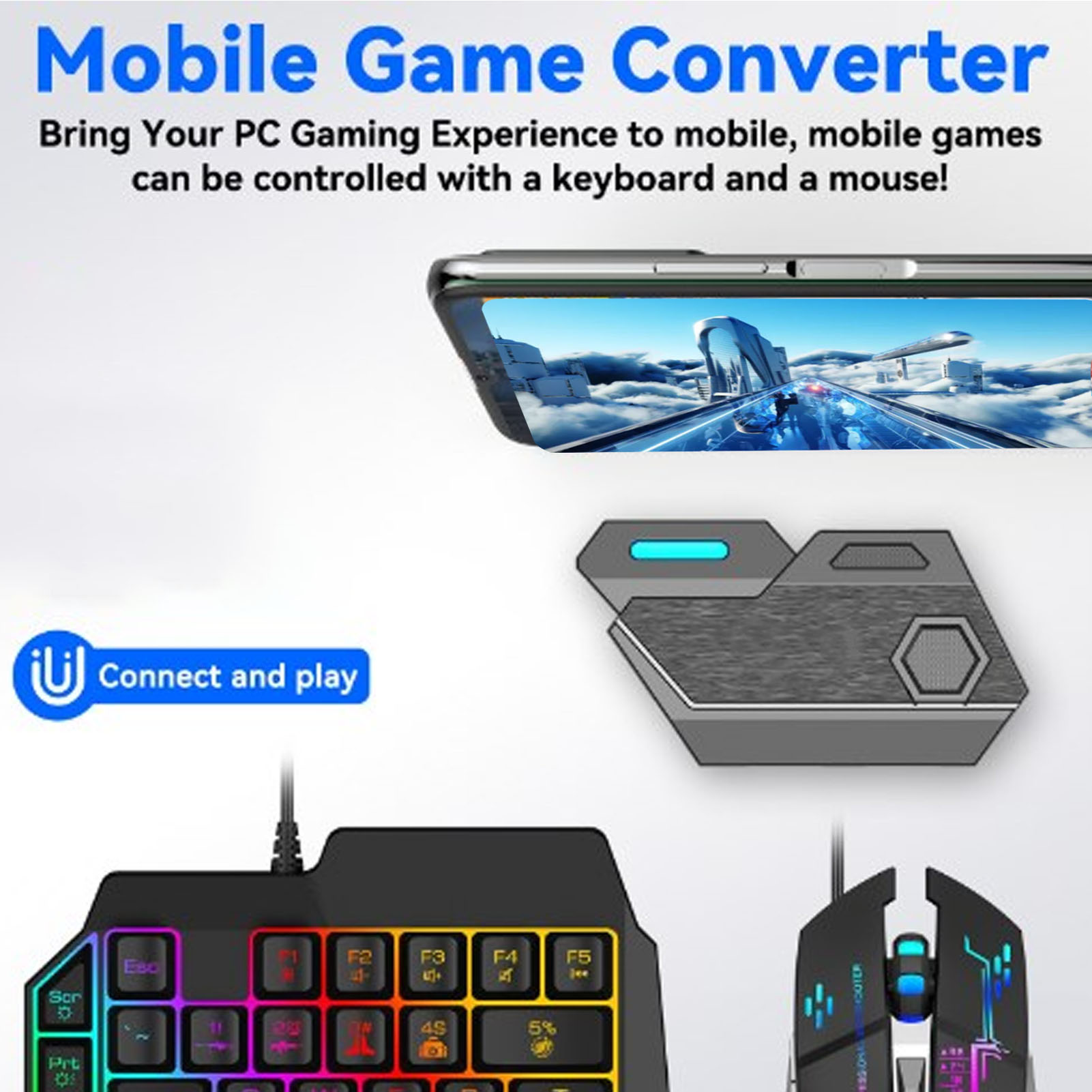 모바일 게임 콤보 팩 블루투스 연결 단일 핸드 키보드  - Gaming Keyboard Mobile 리뷰 및 가격