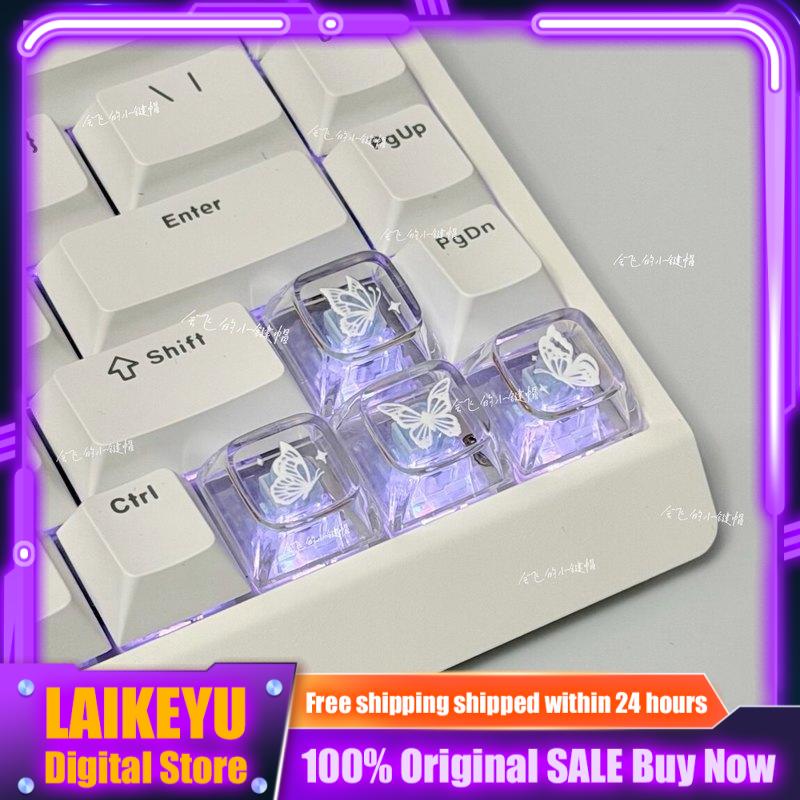 투명 나비 테마 키캡 귀여운 XDA 높이 기계식 키보드 - Gaming Keyboard Theme 리뷰 및 가격