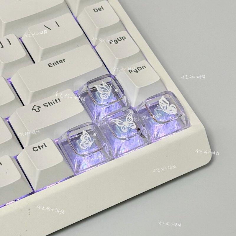 투명 나비 테마 키캡 귀여운 XDA 높이 기계식 키보드 - Gaming Keyboard Theme 리뷰 및 가격