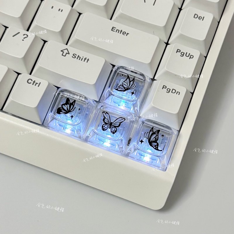 투명 나비 테마 키캡 귀여운 XDA 높이 기계식 키보드 - Gaming Keyboard Theme 리뷰 및 가격