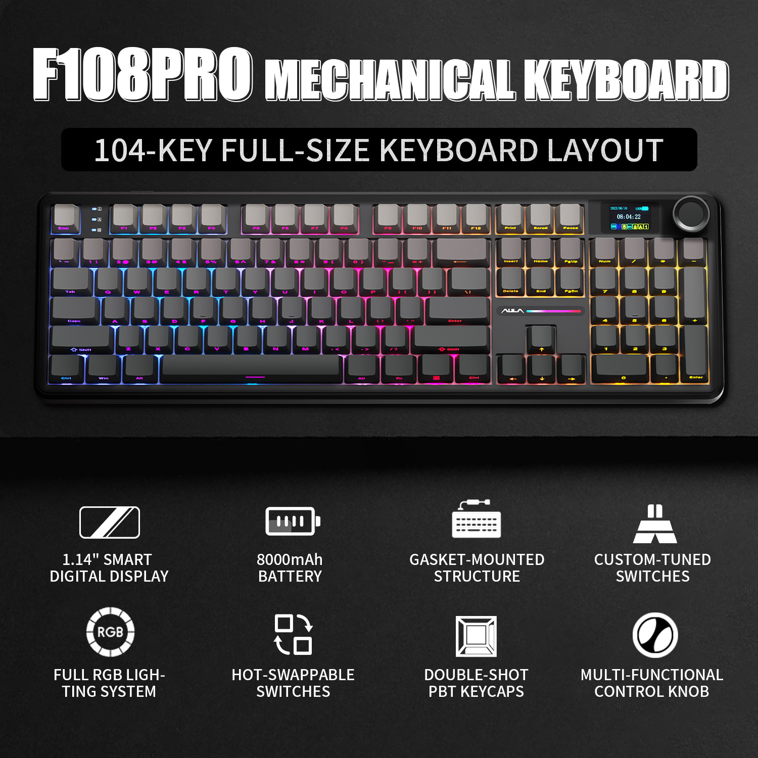 AULA F108 PRO 기계식 키보드 커스텀 100% - Gaming Keyboard Corsair 리뷰 및 가격
