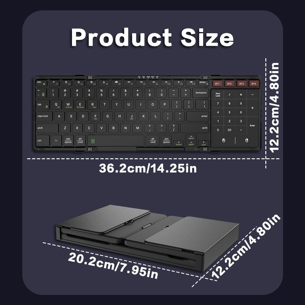 JOMAA 접이식 블루투스 키보드(터치패드 및 숫자 패 - Gaming Keyboard Budget 리뷰 및 가격