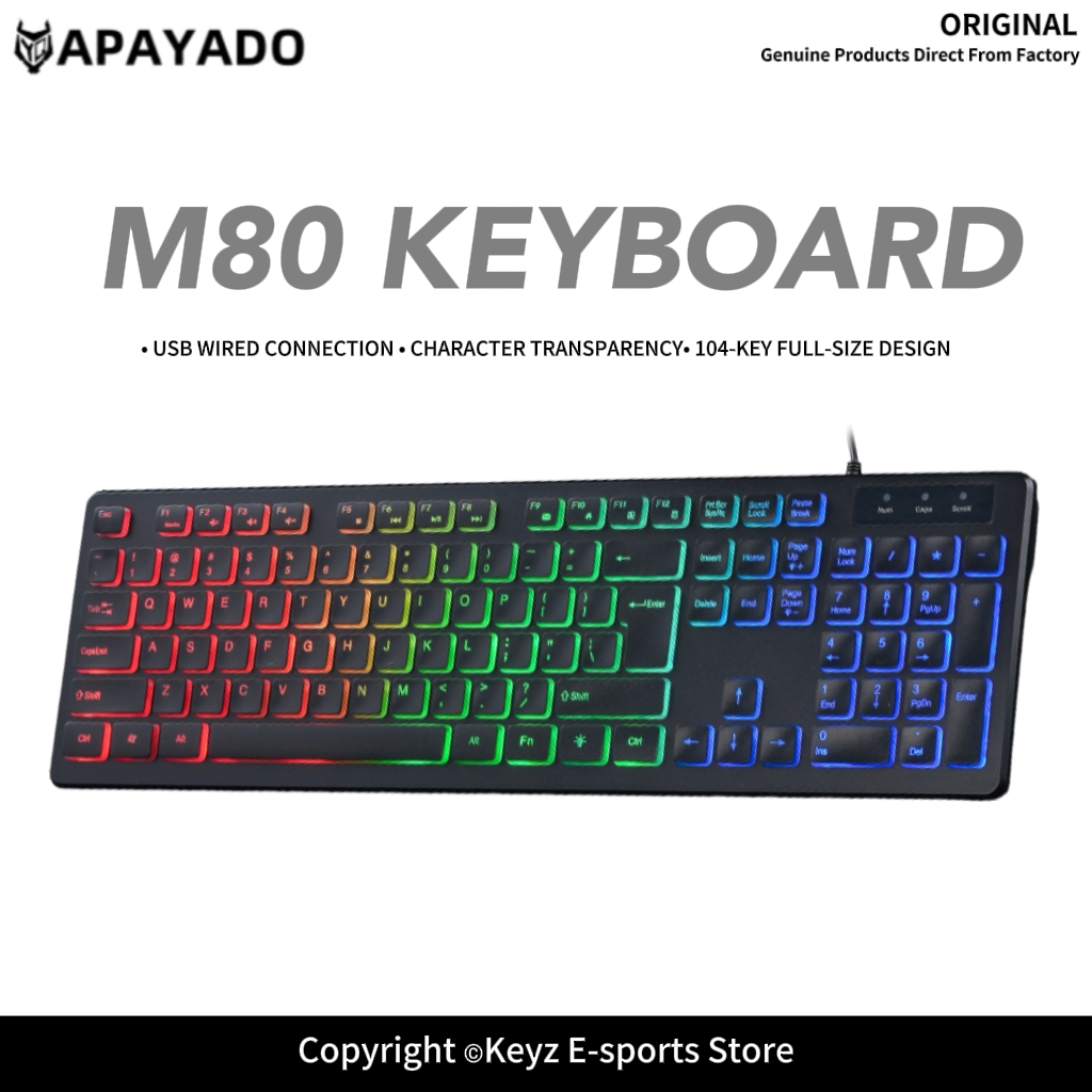 M80 초박형 유선 게이밍 키보드 APAYAD0 LED - Keyboard Gaming Mac 리뷰 및 가격