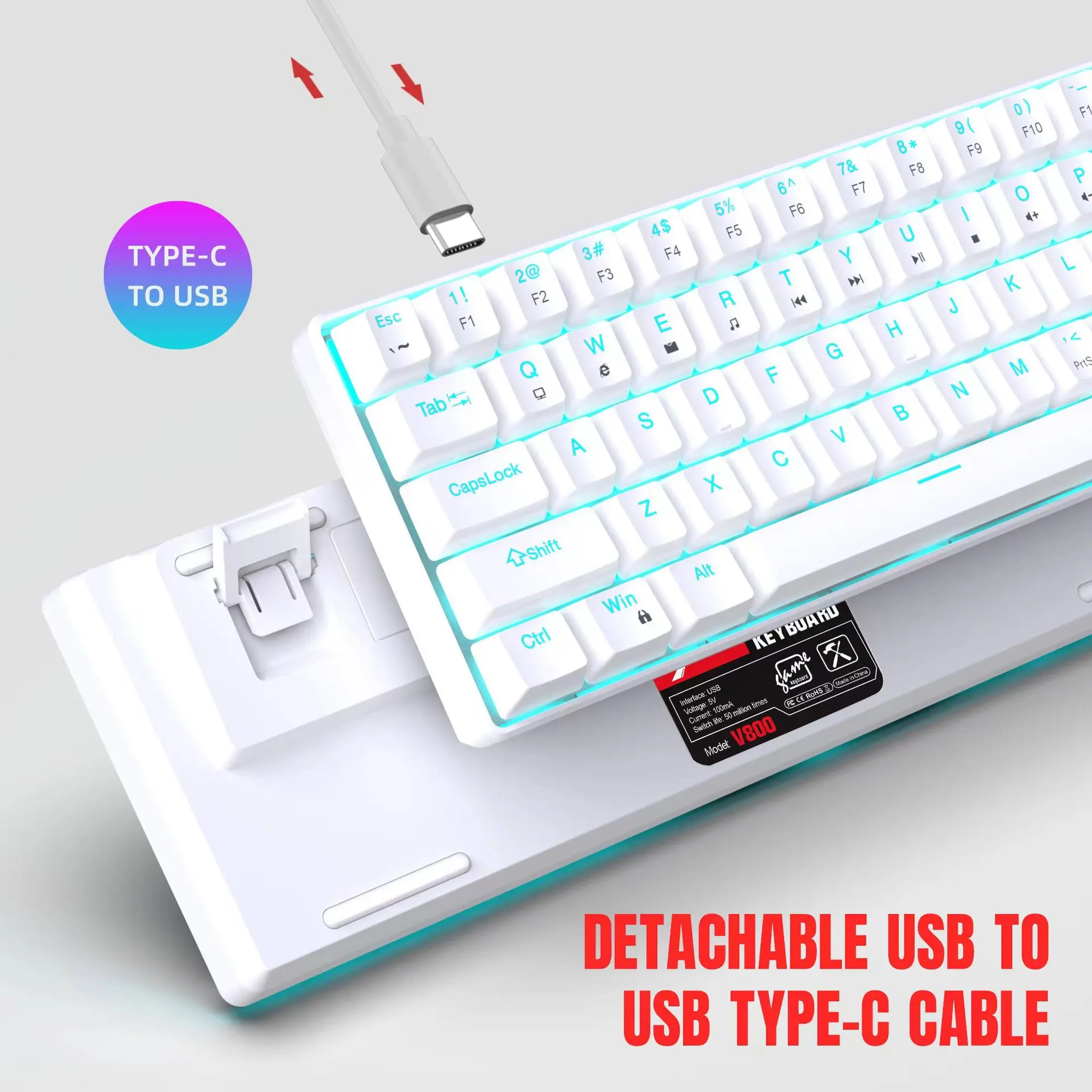 기계식 게이밍 키보드 60% USB 화이트 키보드 게이 - Gaming Keyboard Budget 리뷰 및 가격